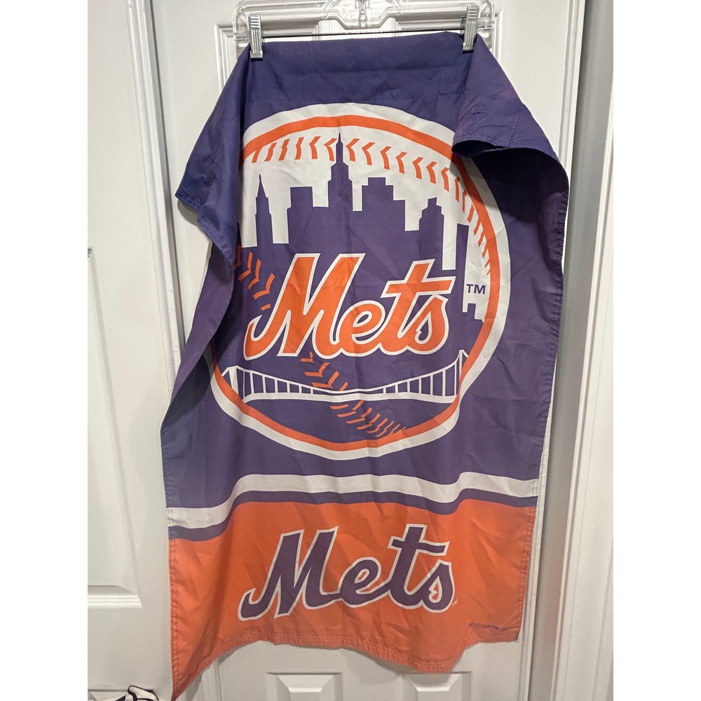 WinCraft New York Mets MLB Banner Flag Vertical Wall Decor Blue Orange Logo